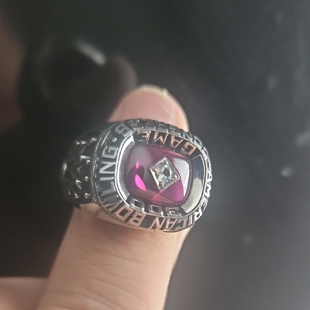 Silver and Pink Diamond Ring